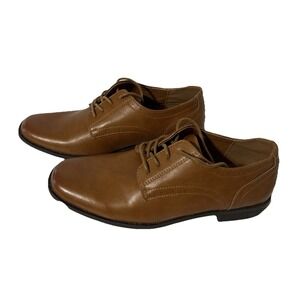 Steve Madden Young Mens Teens Placks Oxford Dress Shoes Brown Leather Size 5 NEW